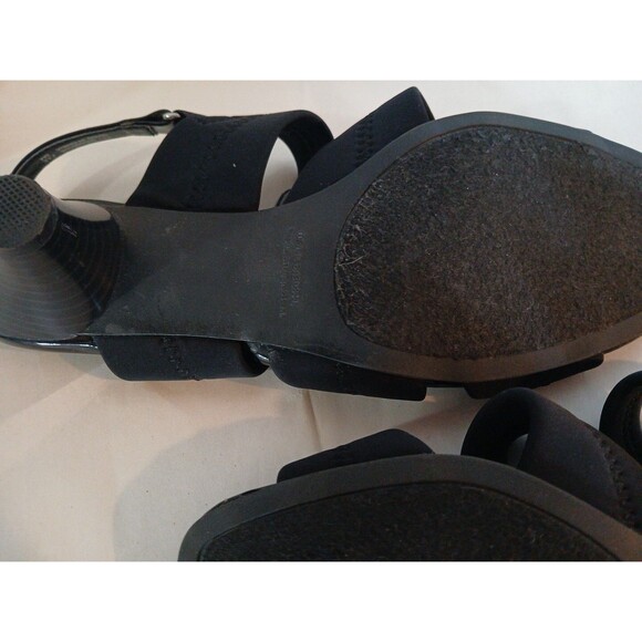 Karen Scott Fae Black Patent Heels Womens 6M New Open Toe/ Stretch Strappy - Picture 12 of 16